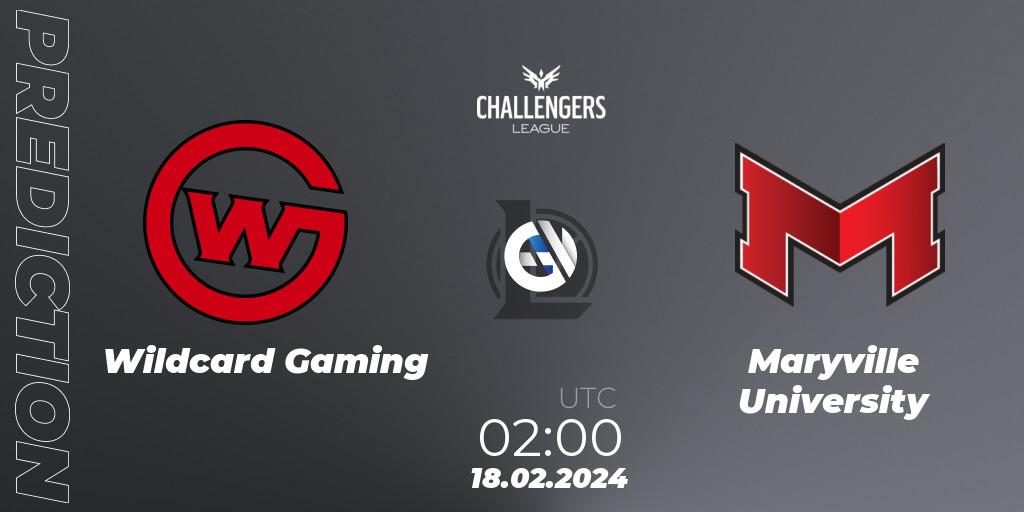 Wildcard Gaming vs Maryville University: Match Prediction. 18.02.2024 at 02:00, LoL, NACL 2024 Spring - Group Stage