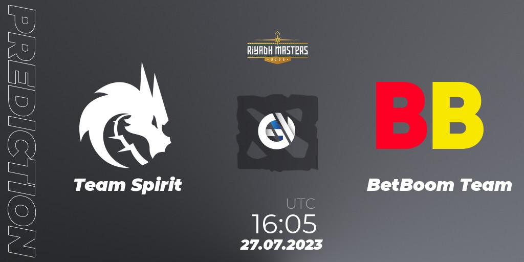 Team Spirit vs BetBoom Team: Match Prediction. 27.07.2023 at 17:08, Dota 2, Riyadh Masters 2023