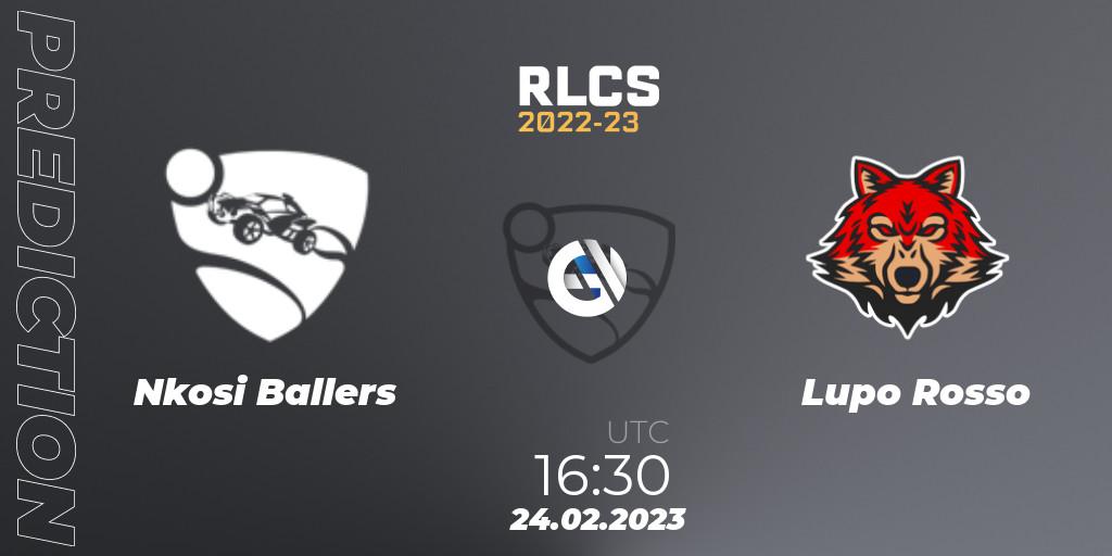 Nkosi Ballers vs Lupo Rosso: Match Prediction. 24.02.2023 at 16:30, Rocket League, RLCS 2022-23 - Winter: Sub-Saharan Africa Regional 3 - Winter Invitational
