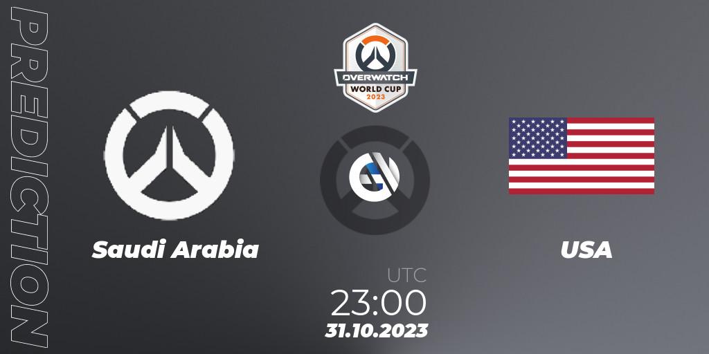 Saudi Arabia vs USA: Match Prediction. 31.10.23, Overwatch, Overwatch World Cup 2023