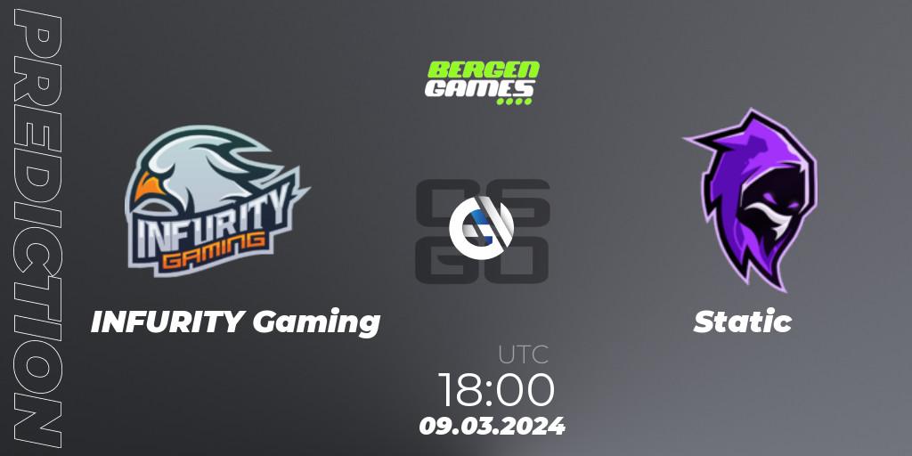 INFURITY Gaming vs Static: Match Prediction. 09.03.2024 at 18:00, Counter-Strike (CS2), Bergen Games 2024: Online Stage