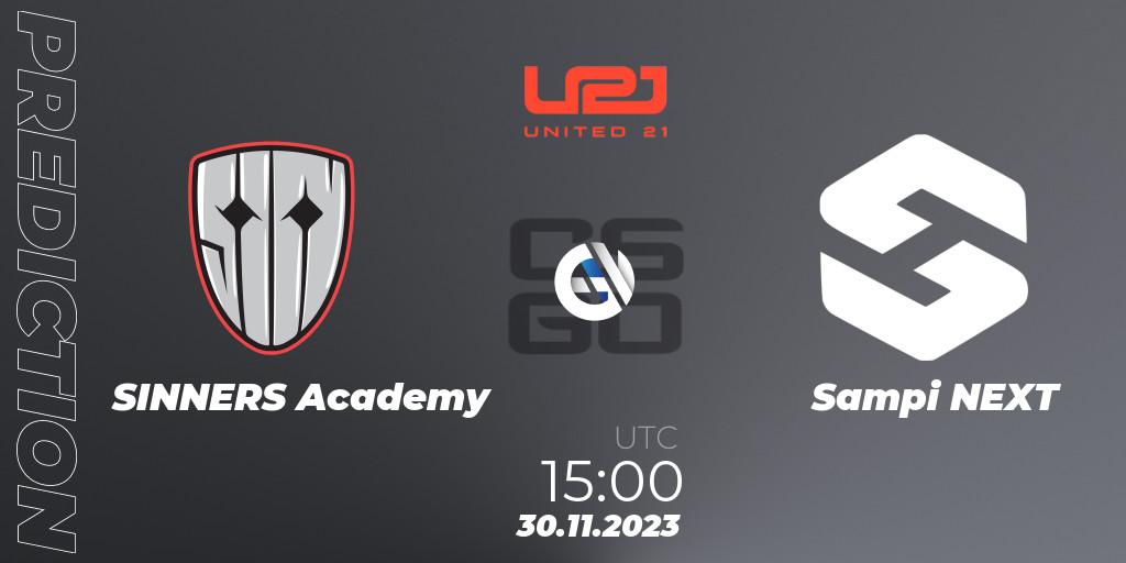 SINNERS Academy vs Sampi NEXT: Match Prediction. 30.11.2023 at 15:00, Counter-Strike (CS2), United21 Season 8: Division 2