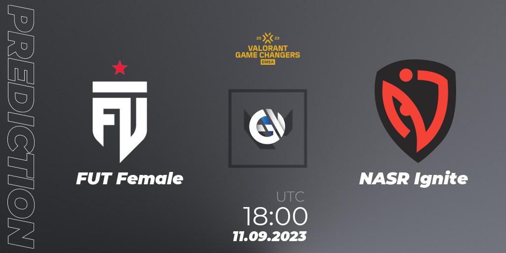 FUT Female vs NASR Ignite: Match Prediction. 11.09.2023 at 18:30, VALORANT, VCT 2023: Game Changers EMEA Stage 3 - Group Stage
