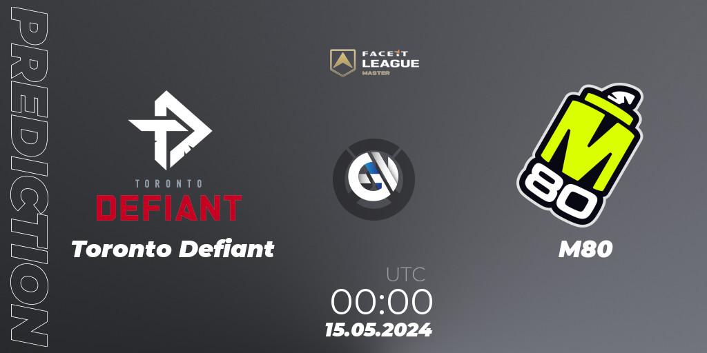 Toronto Defiant vs M80: Match Prediction. 15.05.2024 at 00:00, Overwatch, FACEIT League Season 1 - NA Master Road to EWC