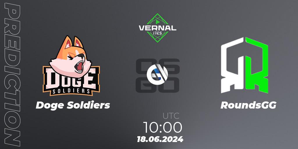 Doge Soldiers vs RoundsGG: Match Prediction. 18.06.2024 at 16:00, Counter-Strike (CS2), ITES Vernal