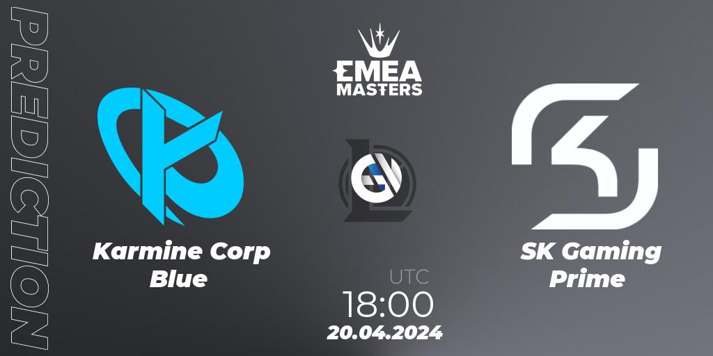 Karmine Corp Blue vs SK Gaming Prime: Match Prediction. 20.04.24, LoL, EMEA Masters Spring 2024 - Group Stage