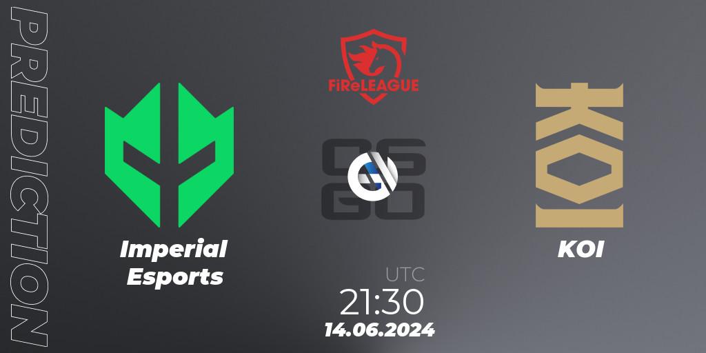 Imperial Esports vs KOI: Match Prediction. 14.06.2024 at 23:00, Counter-Strike (CS2), FiReLEAGUE 2023 Global Finals