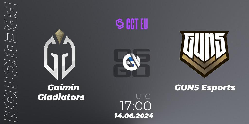 Gaimin Gladiators vs GUN5 Esports: Match Prediction. 14.06.2024 at 17:00, Counter-Strike (CS2), CCT Season 2 Europe Series 5
