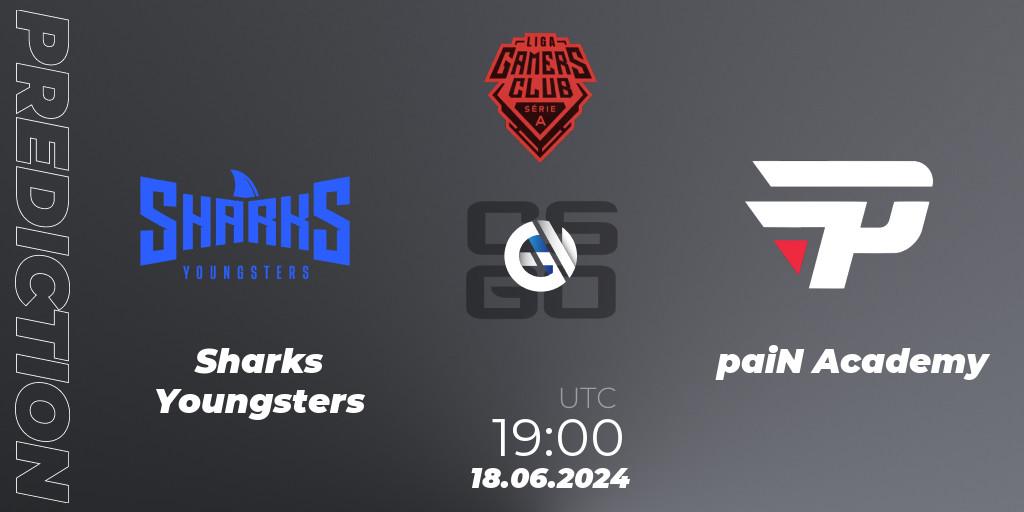 Sharks Youngsters vs paiN Academy: Match Prediction. 18.06.2024 at 19:00, Counter-Strike (CS2), Gamers Club Liga Série A: June 2024