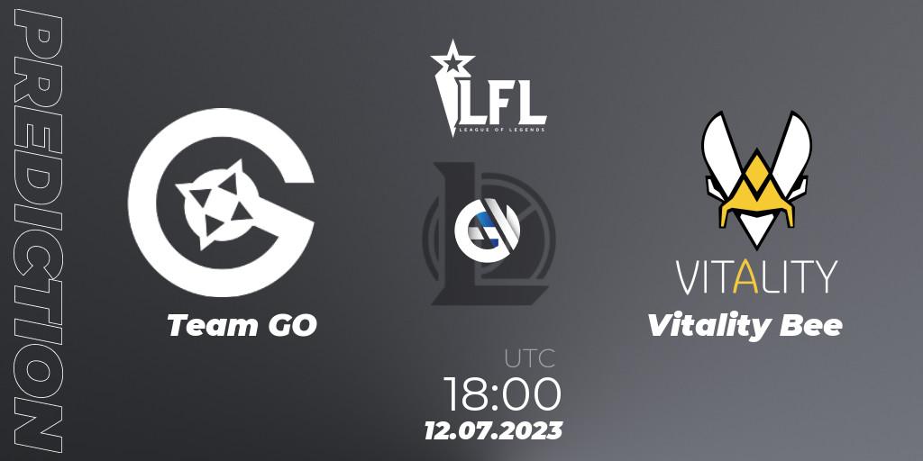 Team GO vs Vitality Bee: Match Prediction. 12.07.2023 at 18:00, LoL, LFL Summer 2023 - Group Stage