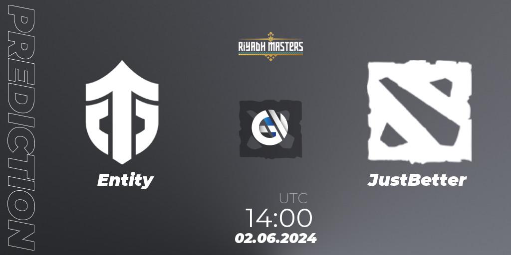 Entity vs JustBetter: Match Prediction. 02.06.2024 at 14:20, Dota 2, Riyadh Masters 2024: Western Europe Closed Qualifier