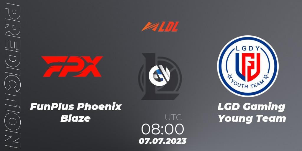 FunPlus Phoenix Blaze vs LGD Gaming Young Team: Match Prediction. 07.07.2023 at 08:00, LoL, LDL 2023 - Regular Season - Stage 3