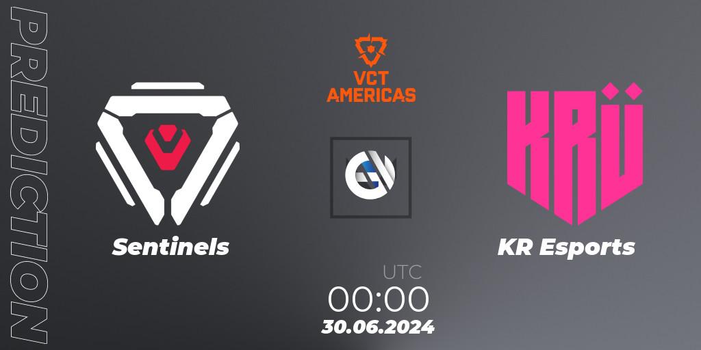 Sentinels vs KRÜ Esports: Match Prediction. 30.06.2024 at 00:00, VALORANT, VALORANT Champions Tour 2024: Americas League - Stage 2 - Group Stage