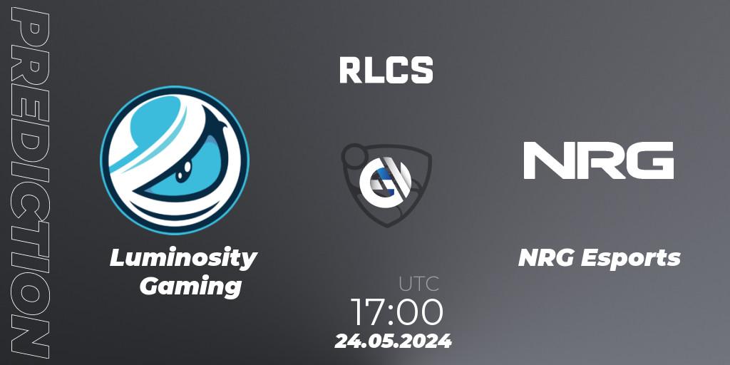 Luminosity Gaming vs NRG Esports: Match Prediction. 24.05.2024 at 17:00, Rocket League, RLCS 2024 - Major 2: NA Open Qualifier 6