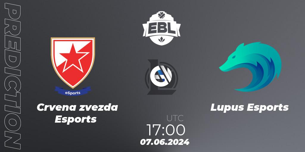 Crvena zvezda Esports vs Lupus Esports: Match Prediction. 07.06.2024 at 17:00, LoL, Esports Balkan League Season 15