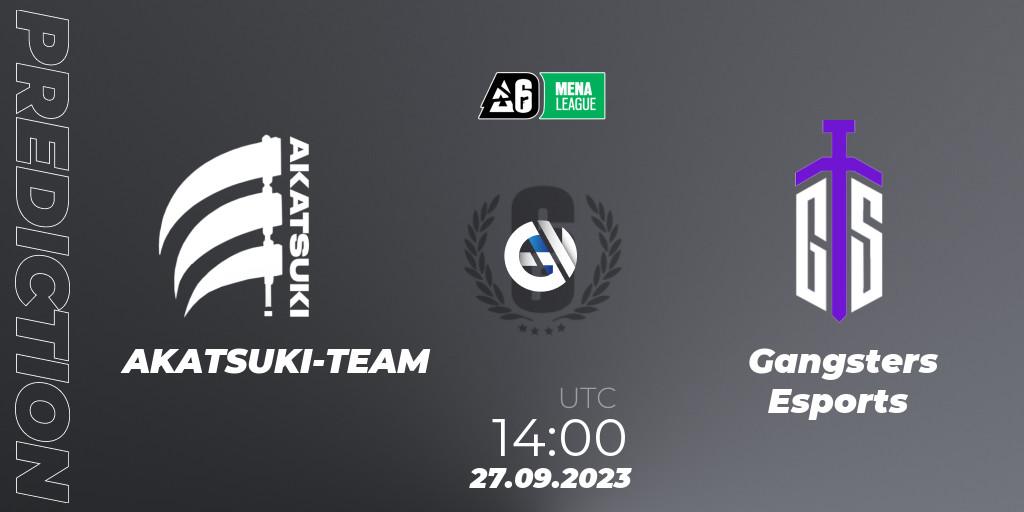 AKATSUKI-TEAM vs Gangsters Esports: Match Prediction. 27.09.2023 at 14:00, Rainbow Six, MENA League 2023 - Stage 2