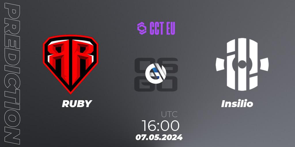RUBY vs Insilio: Match Prediction. 07.05.2024 at 16:00, Counter-Strike (CS2), CCT Season 2 Europe Series 2 