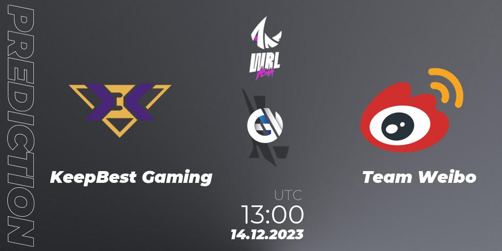 KeepBest Gaming vs Team Weibo: Match Prediction. 14.12.2023 at 13:00, Wild Rift, WRL Asia 2023 - Season 2 - Regular Season
