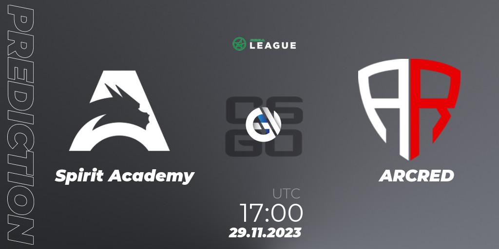Spirit Academy vs ARCRED: Match Prediction. 29.11.2023 at 17:00, Counter-Strike (CS2), ESEA Season 47: Advanced Division - Europe