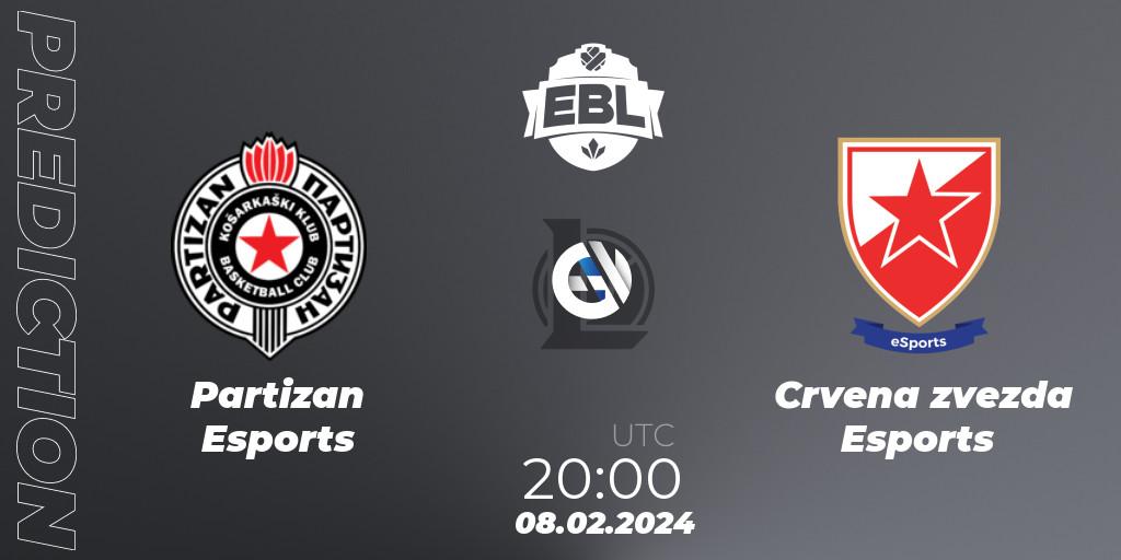 Partizan Esports vs Crvena zvezda Esports: Match Prediction. 08.02.2024 at 20:00, LoL, Esports Balkan League Season 14