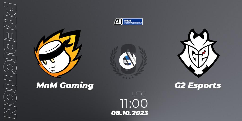MnM Gaming vs G2 Esports: Match Prediction. 08.10.2023 at 11:00, Rainbow Six, Europe League 2023 - Stage 2 - Last Chance Qualifiers