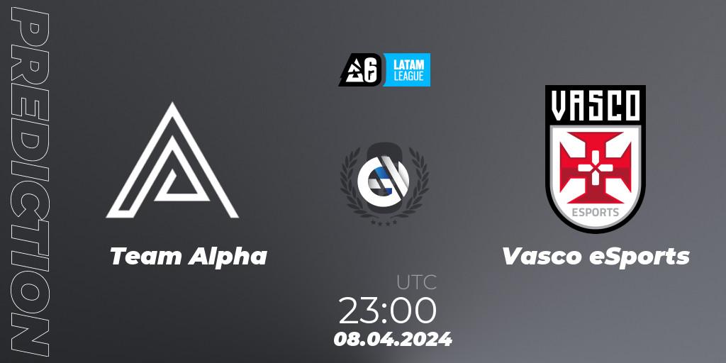 Team Alpha vs Vasco eSports: Match Prediction. 08.04.2024 at 23:00, Rainbow Six, LATAM League 2024 - Stage 1: LATAM South
