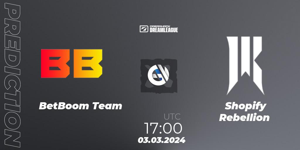 BetBoom Team vs Shopify Rebellion: Match Prediction. 03.03.2024 at 16:55, Dota 2, DreamLeague Season 22