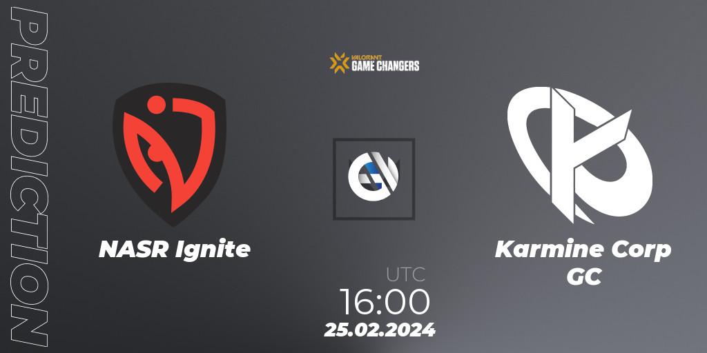 NASR Ignite vs Karmine Corp GC: Match Prediction. 25.02.2024 at 16:00, VALORANT, VCT 2024: Game Changers EMEA Stage 1