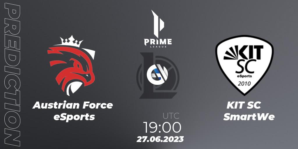 Austrian Force eSports vs KIT SC SmartWe: Match Prediction. 27.06.23, LoL, Prime League 2nd Division Summer 2023