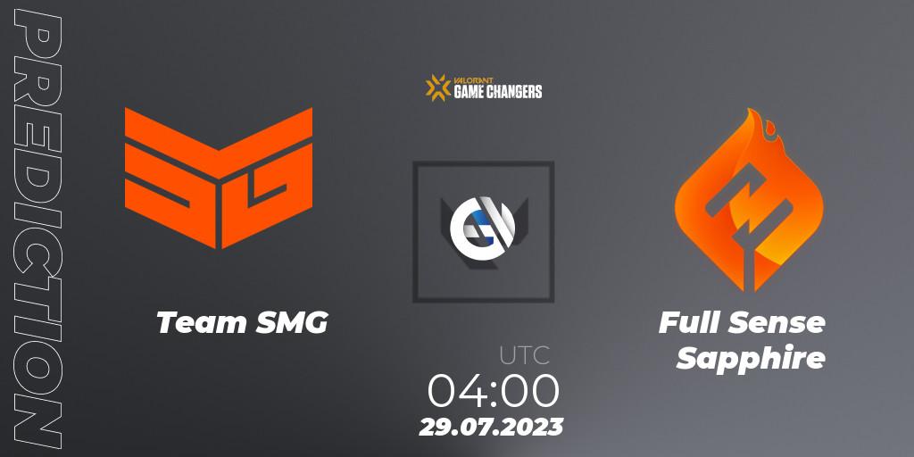 Team SMG vs Full Sense Sapphire: Match Prediction. 29.07.2023 at 04:00, VALORANT, VCT 2023: Game Changers APAC Open 3