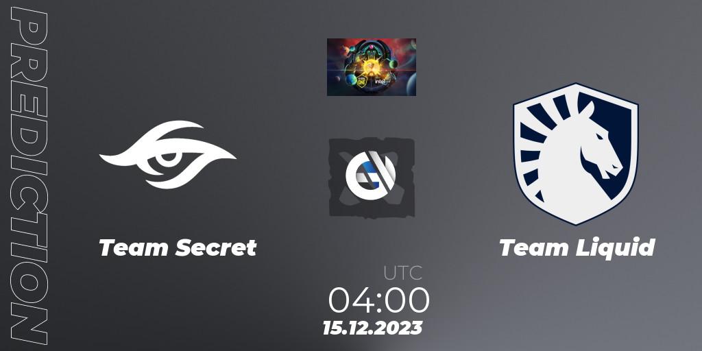 Team Secret vs Team Liquid: Match Prediction. 15.12.2023 at 04:02, Dota 2, ESL One - Kuala Lumpur 2023