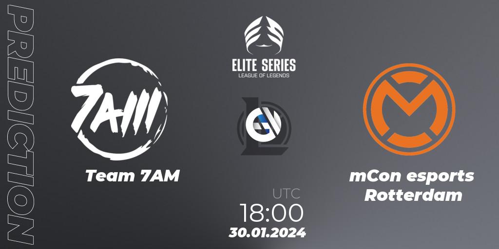 Team 7AM vs mCon esports Rotterdam: Match Prediction. 30.01.2024 at 18:00, LoL, Elite Series Spring 2024