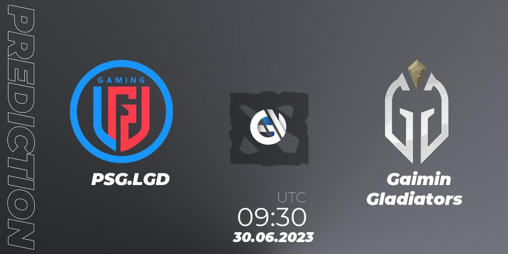 PSG.LGD vs Gaimin Gladiators: Match Prediction. 30.06.2023 at 09:20, Dota 2, Bali Major 2023 - Group Stage