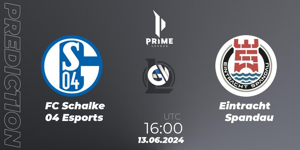 FC Schalke 04 Esports vs Eintracht Spandau: Match Prediction. 13.06.2024 at 18:00, LoL, Prime League Summer 2024