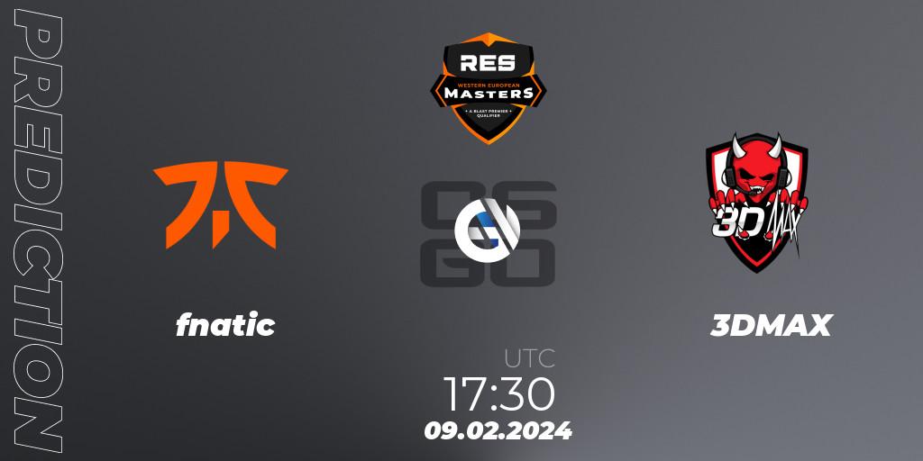 fnatic vs 3DMAX: Match Prediction. 09.02.2024 at 17:30, Counter-Strike (CS2), RES Western European Masters: Spring 2024
