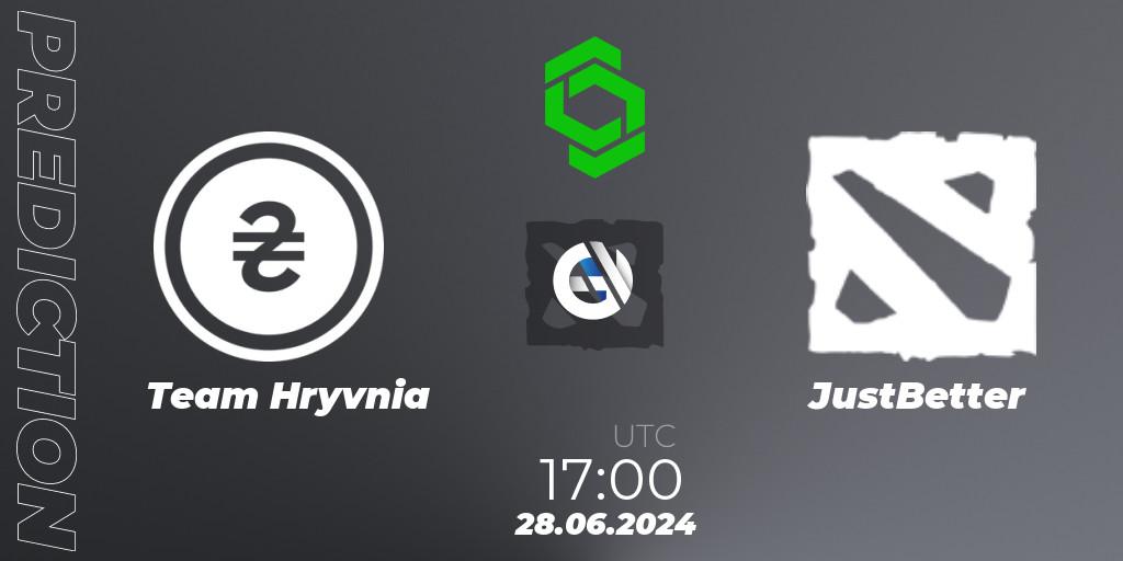 Team Hryvnia vs JustBetter: Match Prediction. 28.06.2024 at 17:20, Dota 2, CCT Dota 2 Series 1