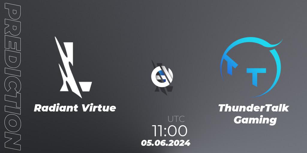 Radiant Virtue vs ThunderTalk Gaming: Match Prediction. 05.06.2024 at 11:00, Wild Rift, Wild Rift Super League Summer 2024 - 5v5 Tournament Group Stage