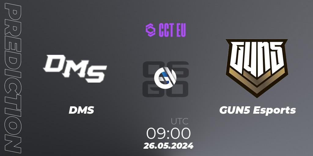 DMS vs GUN5 Esports: Match Prediction. 26.05.2024 at 09:00, Counter-Strike (CS2), CCT Season 2 Europe Series 4