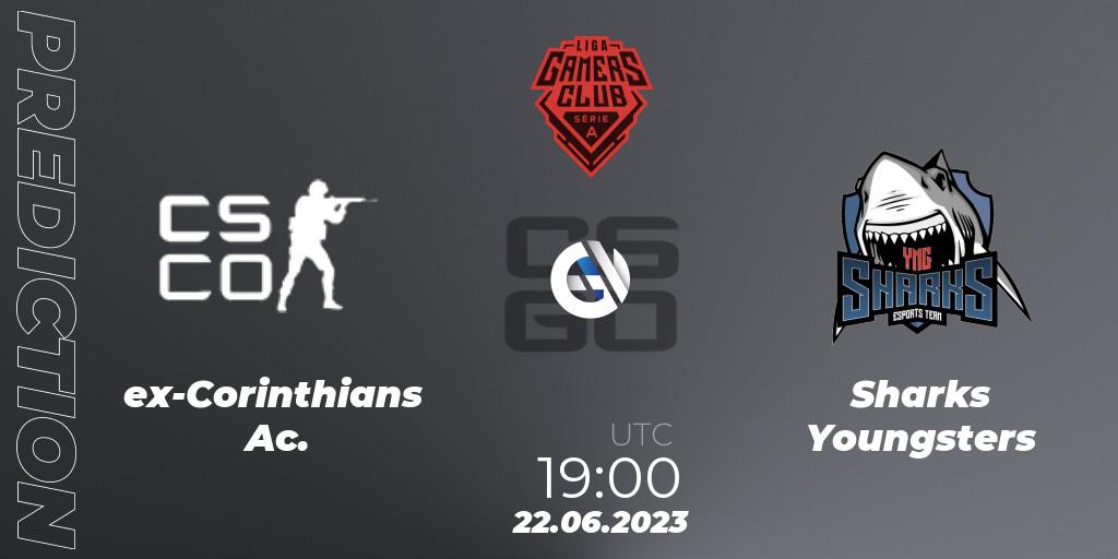 ex-Corinthians Ac. vs Sharks Youngsters: Match Prediction. 22.06.2023 at 19:00, Counter-Strike (CS2), Gamers Club Liga Série A: June 2023