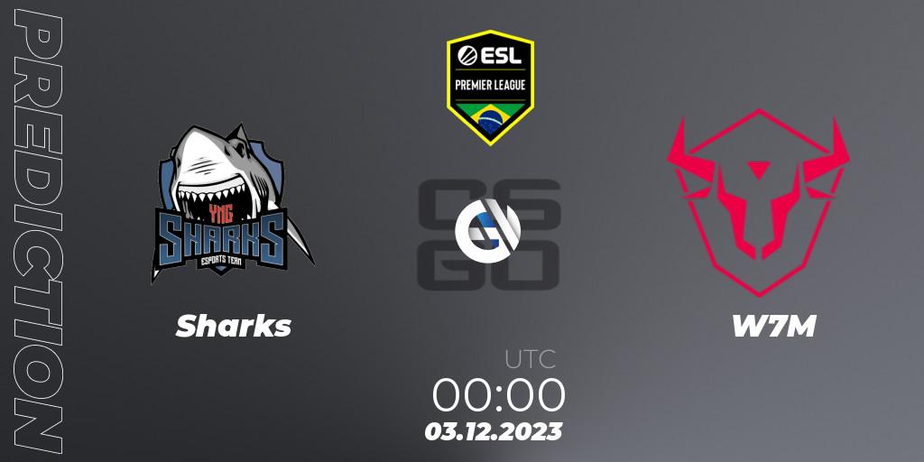 Sharks vs W7M: Match Prediction. 03.12.2023 at 00:00, Counter-Strike (CS2), ESL Brasil Premier League Season 15