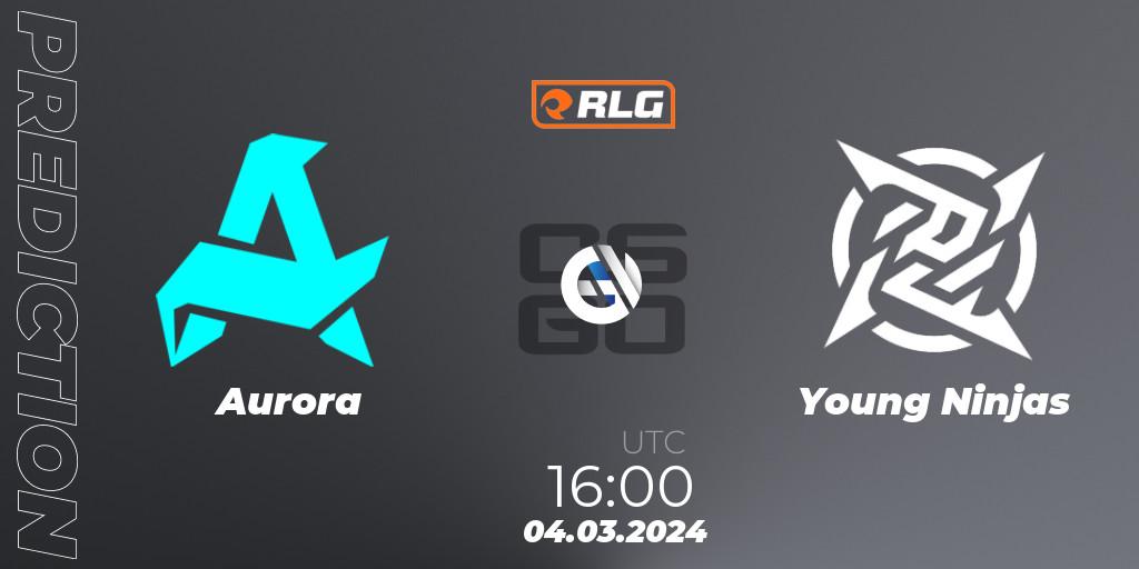 Aurora vs Young Ninjas: Match Prediction. 04.03.2024 at 16:00, Counter-Strike (CS2), RES European Series #1