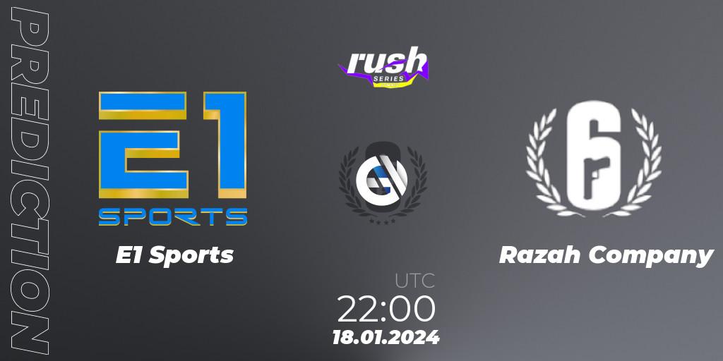 E1 Sports vs Razah Company: Match Prediction. 18.01.2024 at 22:00, Rainbow Six, RUSH SERIES Summer