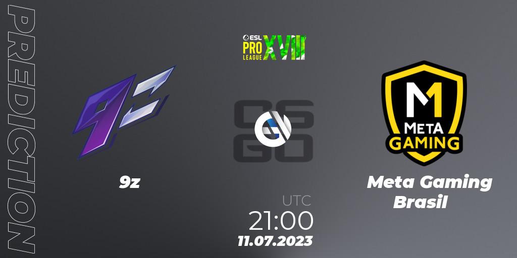 9z vs Meta Gaming Brasil: Match Prediction. 11.07.23, CS2 (CS:GO), ESL Pro League Season 18: South American Qualifier