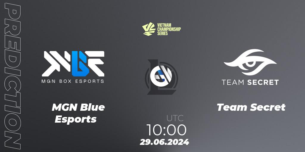 MGN Blue Esports vs Team Secret: Match Prediction. 25.07.2024 at 10:00, LoL, VCS Summer 2024 - Group Stage