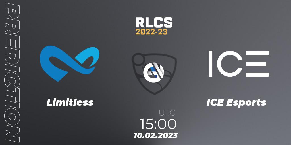 Limitless vs ICE Esports: Match Prediction. 10.02.2023 at 15:00, Rocket League, RLCS 2022-23 - Winter: Sub-Saharan Africa Regional 2 - Winter Cup