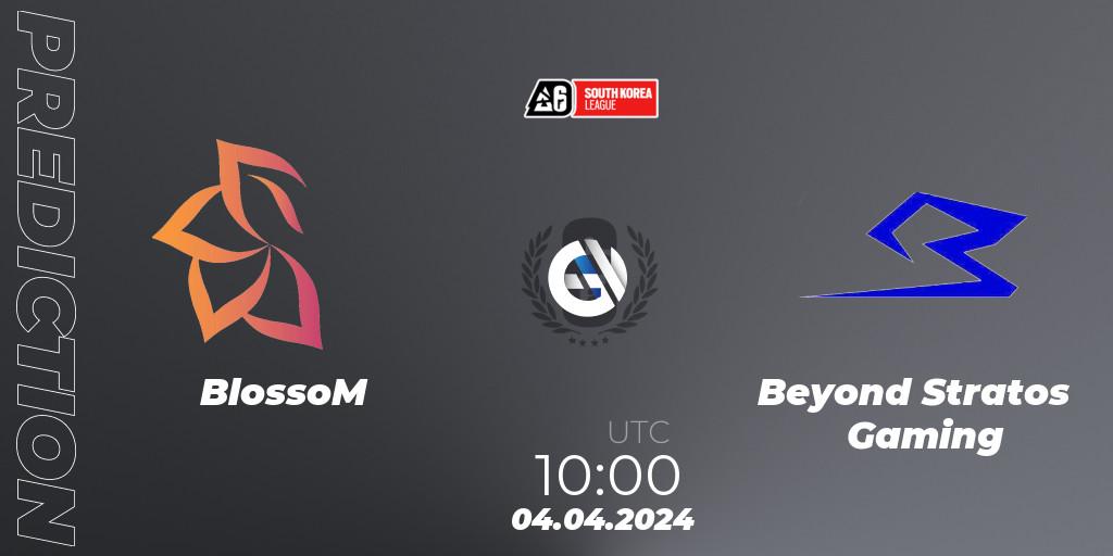 BlossoM vs Beyond Stratos Gaming: Match Prediction. 05.04.2024 at 10:00, Rainbow Six, South Korea League 2024 - Stage 1