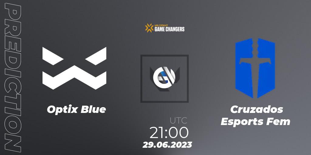 Optix Blue vs Cruzados Esports Fem: Match Prediction. 29.06.2023 at 22:00, VALORANT, VCT 2023: Game Changers Latin America South