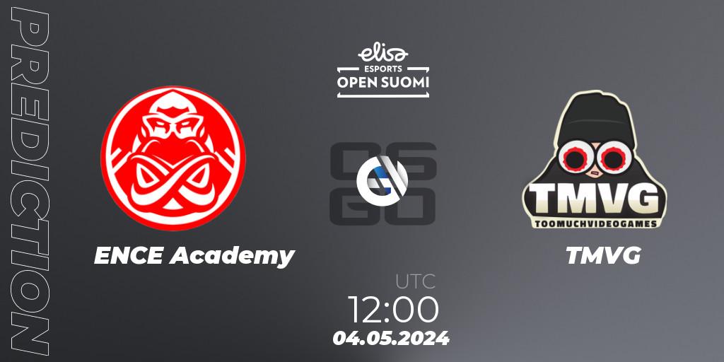 ENCE Academy vs TMVG: Match Prediction. 04.05.2024 at 12:00, Counter-Strike (CS2), Elisa Open Suomi Season 6