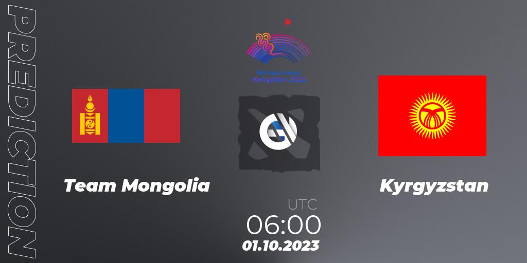 Team Mongolia vs Kyrgyzstan: Match Prediction. 01.10.2023 at 06:00, Dota 2, 2022 Asian Games