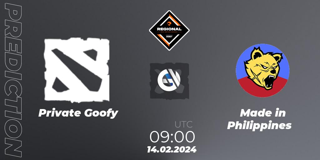 Private Goofy vs Made in Philippines: Match Prediction. 14.02.2024 at 10:00, Dota 2, RES Regional Series: SEA #1